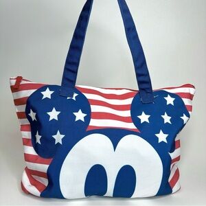 Disney Store Patriotic Mickey Mouse Zipper Tote Bag